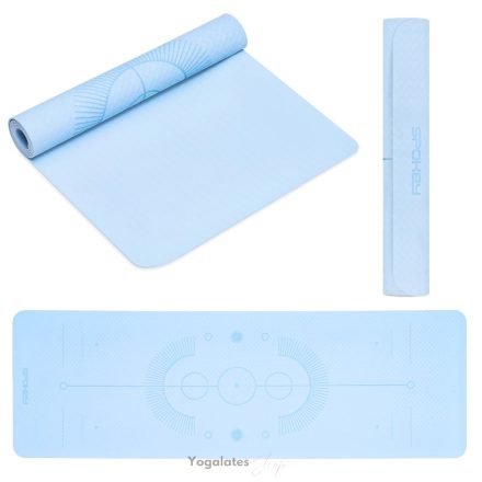 Jóga és Pilates szőnyeg, SPOKEY MANDALA, kék - 183x61x0,4
