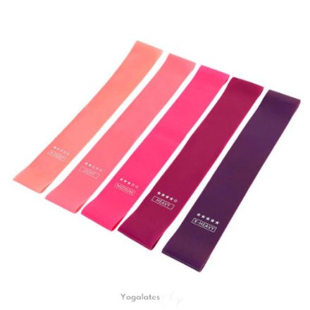 Fitness erősítő szalag, mini band szett (5 db)